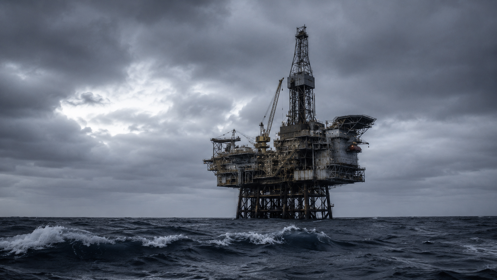 offshore oil and gas injury, drilling platform and supply vessel at sea