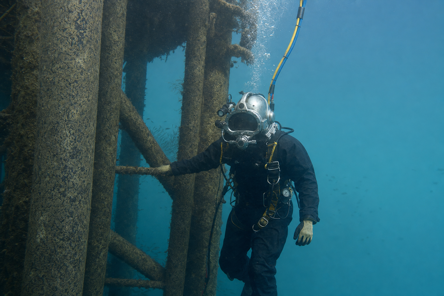 commercial diving injuries — surface-supplied commercial diver underwater