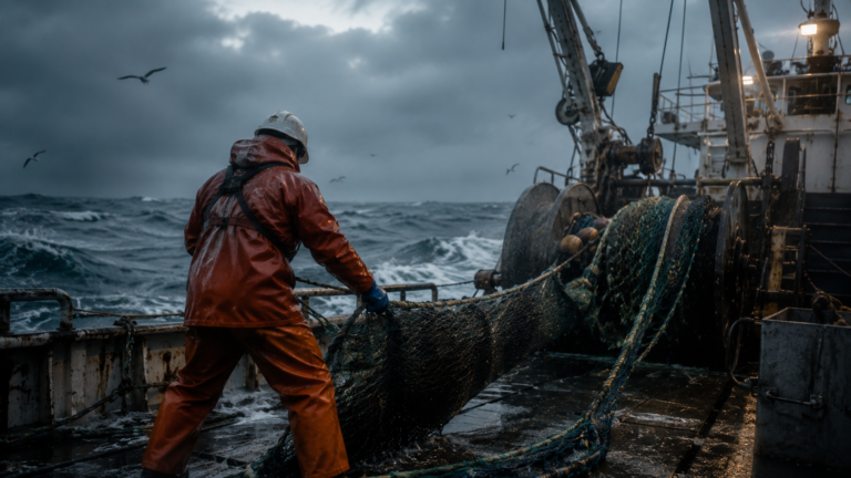 Are commercial fishermen covered by the Jones Act, deckhand hauling gear on a commercial fishing vessel in rough seas as a Jones Act seaman.