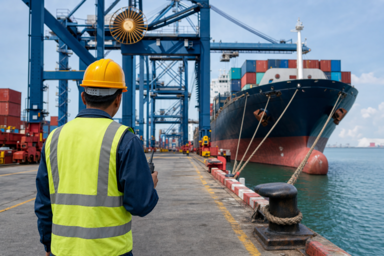 LHWCA coverage — longshore worker on a dock beside a cargo vessel