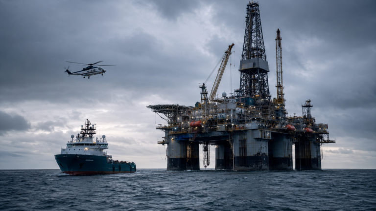 Who is liable for an offshore oil rig accident, offshore drilling platform with supply vessel and crew helicopter on the Outer Continental Shelf